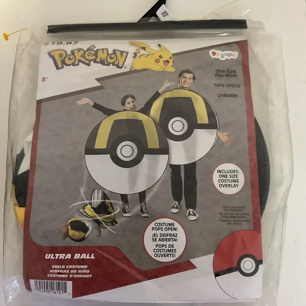 Pokémon Ultra Ball Child's Costume One Size Fits Most New